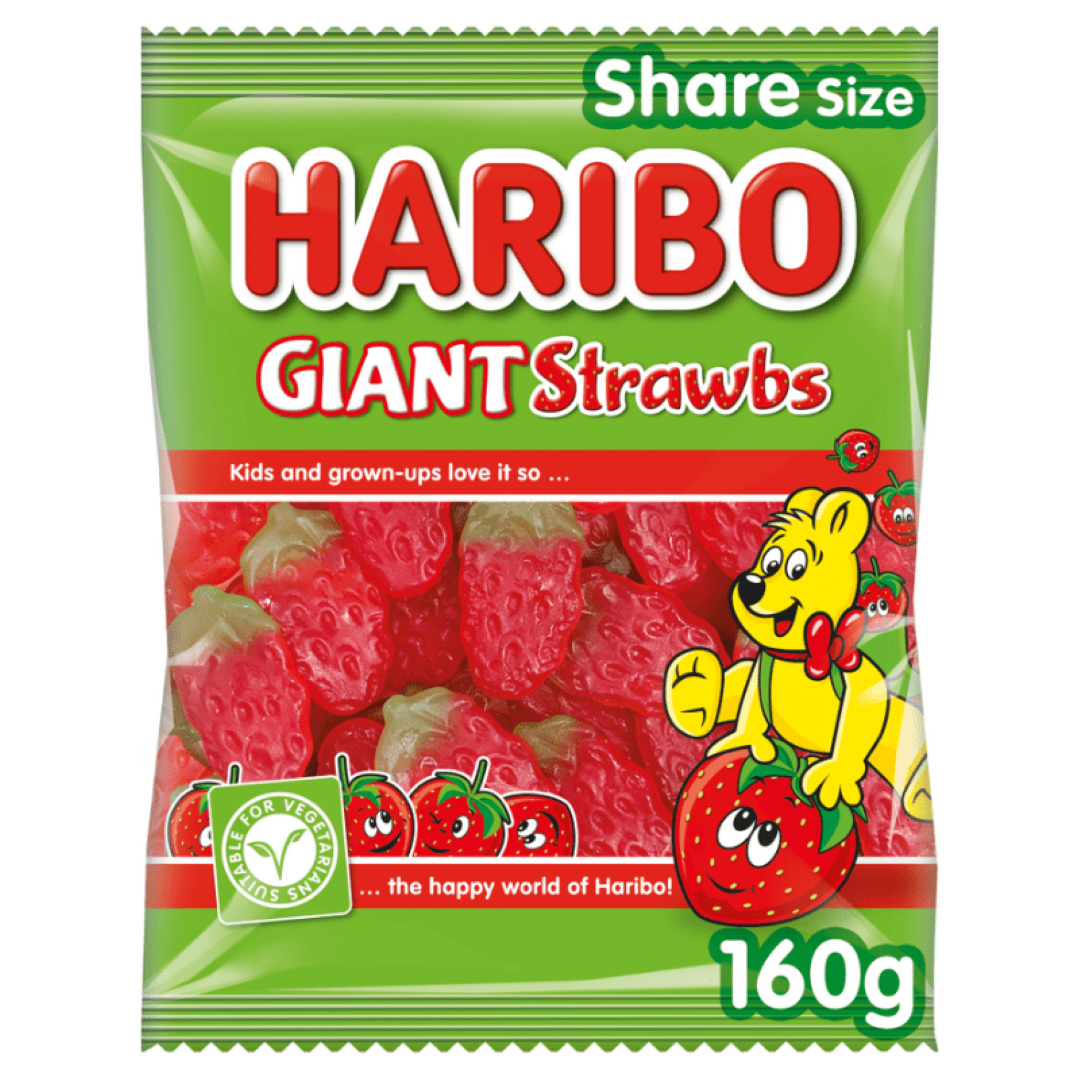 HARIBO GIANT STRAWBS 160G